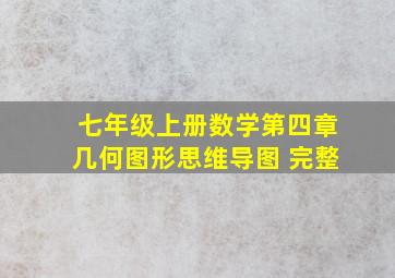 七年级上册数学第四章几何图形思维导图 完整